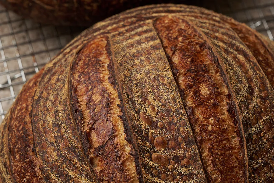 Loaves of rustic sourdough bread